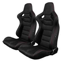 Load image into Gallery viewer, 699.95 BRAUM Elite Sport Seats (Reclining - Black/Red Stitch Leatherette) BRR1-BKRS - Redline360 Alternate Image