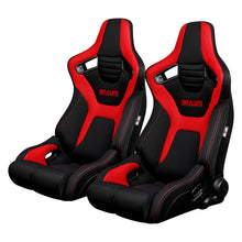 Load image into Gallery viewer, 799.95 BRAUM Elite-R Racing Seats (Reclining - Black &amp; Red Cloth) BRR1R-BFRD - Redline360 Alternate Image