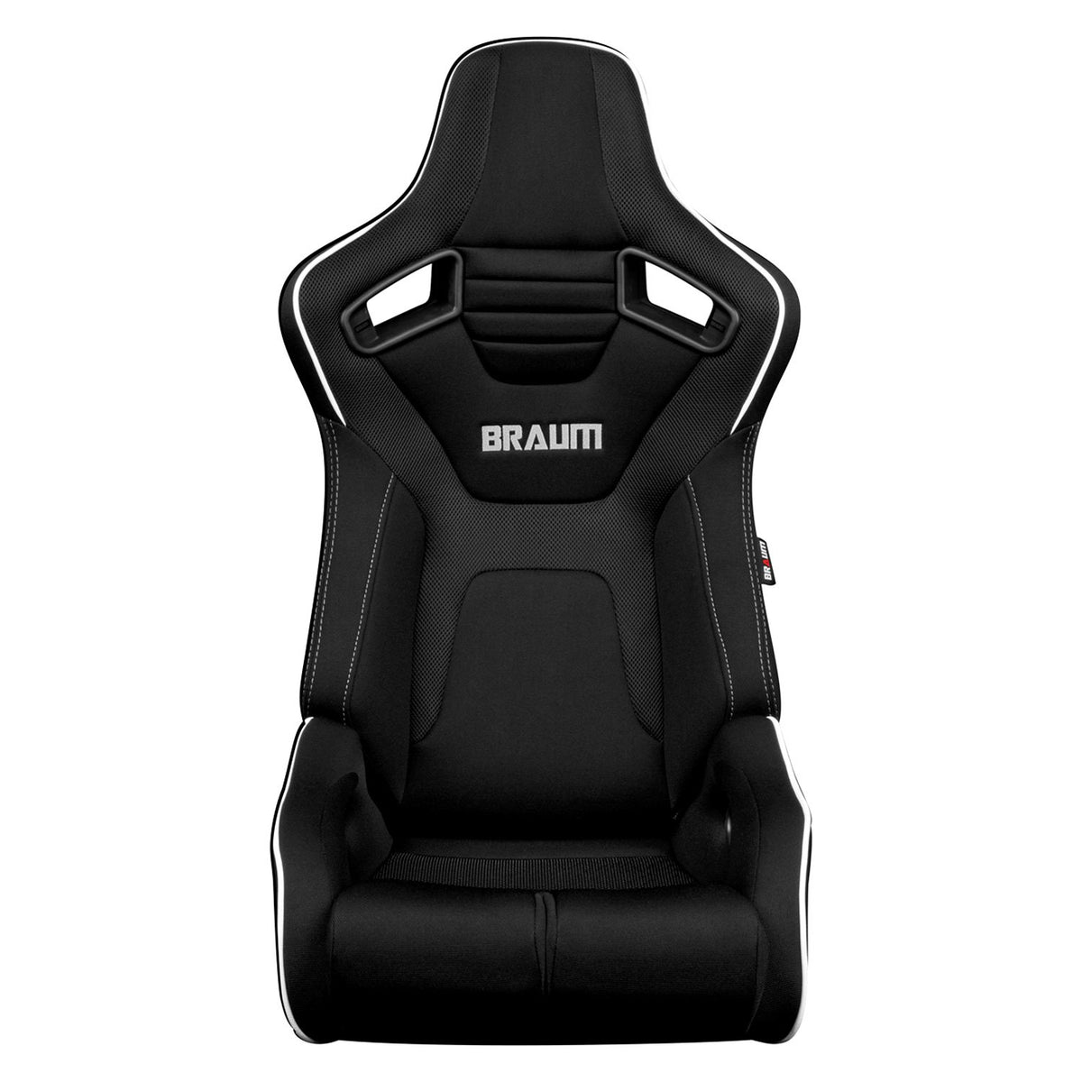 BRAUM Elite-R Racing Seats (Reclining - Black w/ White Piping) BRR1R-B