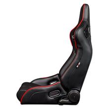 Load image into Gallery viewer, 799.95 BRAUM Elite-R Racing Seats (Reclining - Black w/ Red Piping Leatherette) BRR1R-BKRP - Redline360 Alternate Image