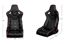 Load image into Gallery viewer, 799.95 BRAUM Elite-R Racing Seats (Reclining - Black w/ Red Piping Leatherette) BRR1R-BKRP - Redline360 Alternate Image