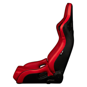 799.95 BRAUM Elite-R Racing Seats (Reclining - Red Leatherette) BRR1R-RDBP - Redline360