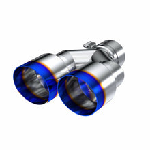 Load image into Gallery viewer, MBRP Exhaust Tip [T304 Stainless Steel / 2.5" w/ Dual 3.5" Out / 9.5" length, Single wall] Polished / Blue Burnt / Carbon Fiber - Burnt Tip Alternate Image
