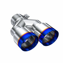 Load image into Gallery viewer, MBRP Exhaust Tip [T304 Stainless Steel / 2.5" ID / Dual 3.5" OD Out / 9.5" length, Single wall] T304 Stainless / Burnt End Tip / Carbon Fiber - Carbon Fiber Alternate Image