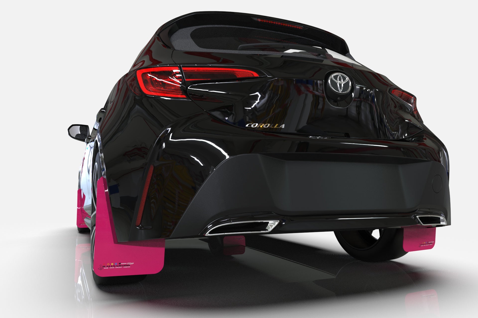 Rally Armor 16-18 Toyota RAV4 Pink Mud Flap BCE Logo main image 1