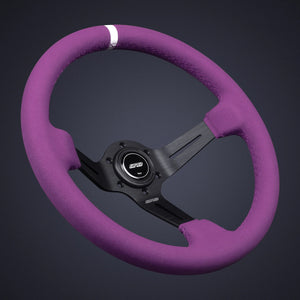 DND Full Color Alcantara Race Steering Wheel (75mm Deep, 350mm) 6 Bolt