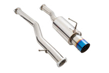 Load image into Gallery viewer, Megan Racing Exhaust G37 Coupe (08-13) Q60 (14-15) Single Exit N1 Muffler - Polished/Blue Burnt - Burnt Blue Tip Alternate Image
