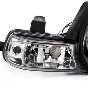 169.95 Spec-D Projector Headlights Dodge Neon (00-02) Dual Halo LED - Black or Chrome - Redline360