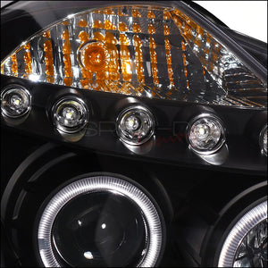 239.95 Spec-D Projector Headlights Nissan 350Z (03-04-05) Dual LED Halo - Black / Chrome / Smoked - Redline360