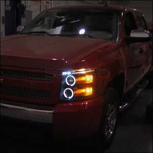 179.95 Spec-D Projector Headlights Chevy Silverado (2007-2013) Dual Halo - Black or Chrome - Redline360