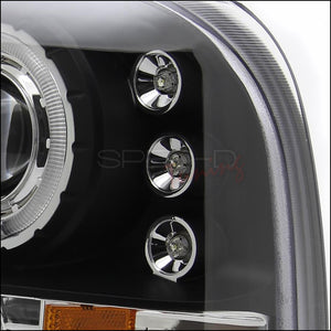 179.95 Spec-D Projector Headlights Ford Excursion (00-04) Halo LED - Black or Chrome - Redline360