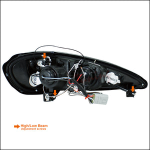 139.95 Spec-D Projector Headlights Pontiac Grand Am (99-05) Halo LED - Black or Chrome - Redline360