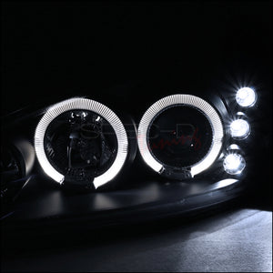 139.95 Spec-D Projector Headlights Pontiac Grand Am (99-05) Halo LED - Black or Chrome - Redline360