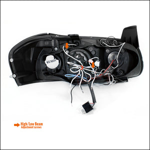 189.95 Spec-D Projector Headlights Nissan Maxima (00-01) LED Halo - Black or Chrome - Redline360