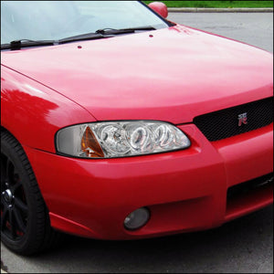 189.95 Spec-D Projector Headlights Nissan Sentra (00-03) Dual LED Halo - Black or Chrome - Redline360