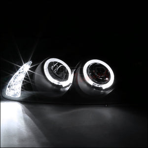 189.95 Spec-D Projector Headlights Nissan Sentra (00-03) Dual LED Halo - Black or Chrome - Redline360