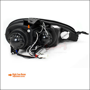 219.95 Spec-D Projector Headlights Mazda Miata NB (2001-2005) w/ LED Halo - Black / Chrome / Smoke - Redline360
