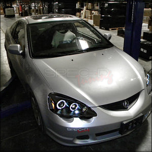 189.95 Spec-D Projector Headlights Acura RSX (2002-2004) LED Dual Halo - Black or Chrome - Redline360