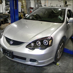 189.95 Spec-D Projector Headlights Acura RSX (2002-2004) LED Dual Halo - Black or Chrome - Redline360