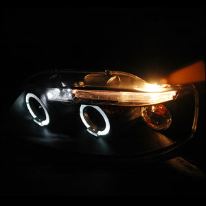 189.95 Spec-D Projector Headlights Chevy Aveo (04-08) w/ Dual Halo LED - Black / Chrome - Redline360