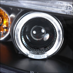 189.95 Spec-D Projector Headlights Chevy Aveo (04-08) w/ Dual Halo LED - Black / Chrome - Redline360