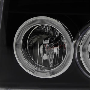189.95 Spec-D Projector Headlights Ford F150 / F250 / F350 / Bronco (92-96) Dual LED Halo Chrome / Black - Redline360