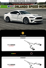 Load image into Gallery viewer, MBRP Exhaust Ford Mustang 2.3L EcoBoost (18-23) 3" Catback - Active Exhaust/ T304 Stainless Steel/ Quad Rear Exit w/ Carbon Fiber Tips - Default Title Alternate Image