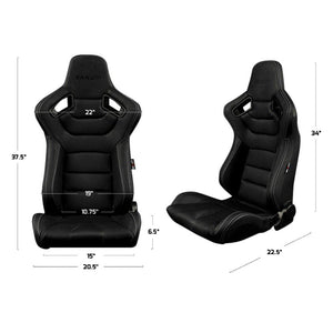 699.95 BRAUM Elite Sport Seats (Reclining - Brown Leatherette) BRR1-CPBS - Redline360