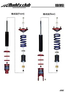 1140.00 Buddy Club Coilovers Kit Honda Civic EG/EK [Sport Spec Damper] (92-00) BC02-SSHEG - Redline360