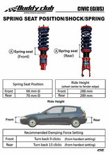 Load image into Gallery viewer, 1140.00 Buddy Club Coilovers Kit Acura Integra DC2 [Sport Spec Damper] (94-01) BC02-SSHEG - Redline360 Alternate Image