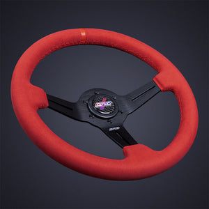 154.95 DND Full Color Alcantara Race Steering Wheel (50mm Deep, 350mm) 6 Bolt - Redline360