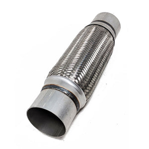 49.99 Rev9 Stainless Steel Flex Section (3" x 10" x 14") Flex Pipe Exhaust Coupling with Mild Steel Ends - Redline360
