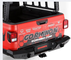 664.07 Go Rhino Trailline Rear Bumper Jeep Gladiator JT (20-21) [Full Width/Winch Ready] - Redline360