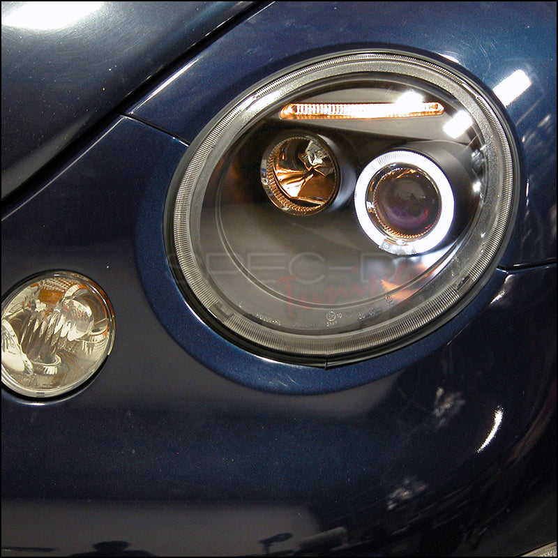 Spec-D Projector Headlights VW Beetle (1998-2005) Halo LED - Black, Tinted  or Chrome