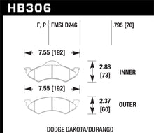 Load image into Gallery viewer, 109.32 Hawk HPS Brake Pads Dodge Durango (1998-1999) Front Pads - HB306F.795 - Redline360 Alternate Image