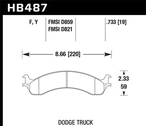 81.61 Hawk HPS Brake Pads Dodge	Ram (2000-2002) Front Pads - HB487F.733 - Redline360