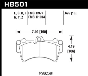 149.00 Hawk HPS Brake Pads Porsche Cayenne (2000-2003) Front Pads - HB501F.625 - Redline360