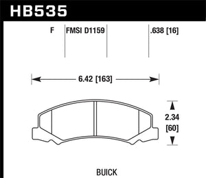 100.33 Hawk HPS Brake Pads Chevy Impala (2006-2016) Front Pads - HB535F.638 - Redline360