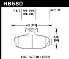 Load image into Gallery viewer, 102.58 Hawk HPS Brake Pads Lincoln	Continental (1988-1992) Rear Pads - HB580F.627 - Redline360 Alternate Image