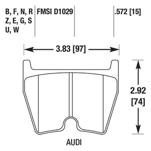 278.53 Hawk HPS Brake Pads Audi RS6 [Front] (2003-2004) HB609F.572 - Redline360