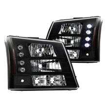 Load image into Gallery viewer, Spyder LED Crystal Headlights Chevy Silverado 1500/2500/3500 (03-06) Black / Chrome / Smoke - Black Alternate Image