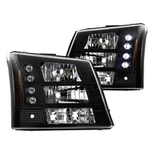 Load image into Gallery viewer, Spyder LED Crystal Headlights Chevy Silverado 1500HD (03-07) 2500HD (03-06) Black / Chrome / Smoke - Black Alternate Image