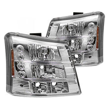 Load image into Gallery viewer, Spyder LED Crystal Headlights Chevy Silverado 1500/2500/3500 (03-06) Black / Chrome / Smoke - Chrome Alternate Image