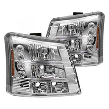 Load image into Gallery viewer, Spyder LED Crystal Headlights Chevy Silverado 1500HD (03-07) 2500HD (03-06) Black / Chrome / Smoke - Chrome Alternate Image