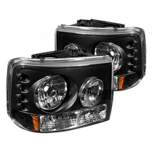 Load image into Gallery viewer, Spyder LED Crystal Headlights Chevy Silverado 1500/2500 (99-02) 3500 (01-02) with Bumper Lights and Clear or Smoke Lens - Black Alternate Image