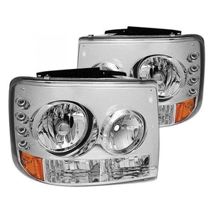 289.36 Spyder LED Crystal Headlights Chevy Tahoe (00-06) [W/ Bumper Lights] Black / Chrome / Smoke - Redline360