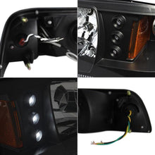 Load image into Gallery viewer, 214.47 Spyder 1PC LED Crystal Headlights Ford Mustang (1987-1993) Black or Smoke - Redline360 Alternate Image