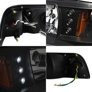 214.47 Spyder 1PC LED Crystal Headlights Ford Mustang (1987-1993) Black or Smoke - Redline360