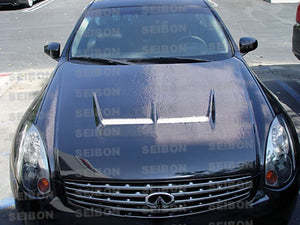 901.00 SEIBON Carbon Fiber Hood Infiniti G35 Coupe (03-07) OEM or Vented JS/TS Style - Redline360