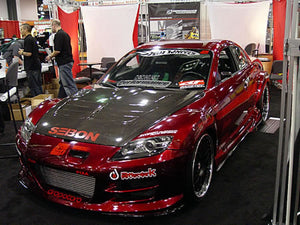 791.00 SEIBON Carbon Fiber Hood Mazda RX8 (2004-2011) OEM/TS/TSII Style - Redline360